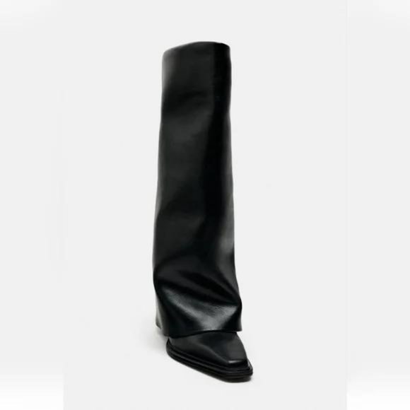 ZARA HEELED KNEE GAITER BOOTS - Picture 6 of 8
